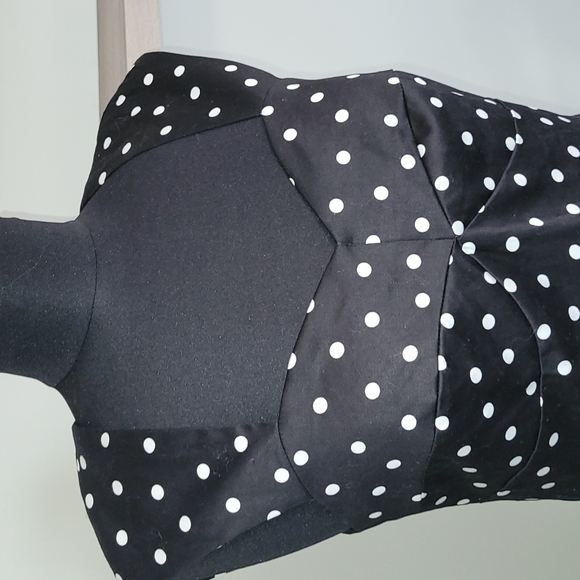 $20 NWT Cotton blend black and white polka dot Dress - Picture 2 of 6